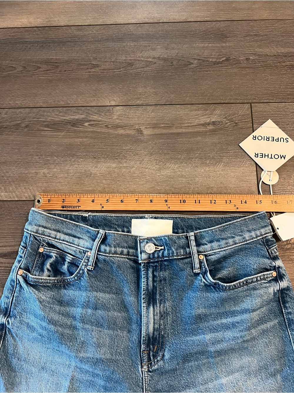 NWT MOTHER Lil Kick It High Rise Cropped Flare Jeans in Birds Gone Sz 31 - Picture 9 of 14